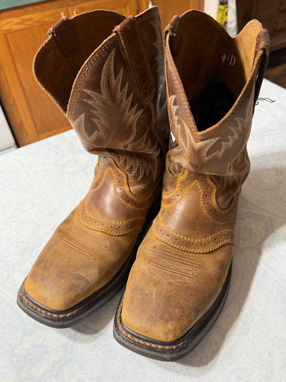 Ariat Square Toe Work Boot in Warm Tan